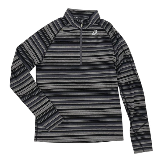 Athletic Top Ls Collar By Asics In Striped Pattern, Size:S