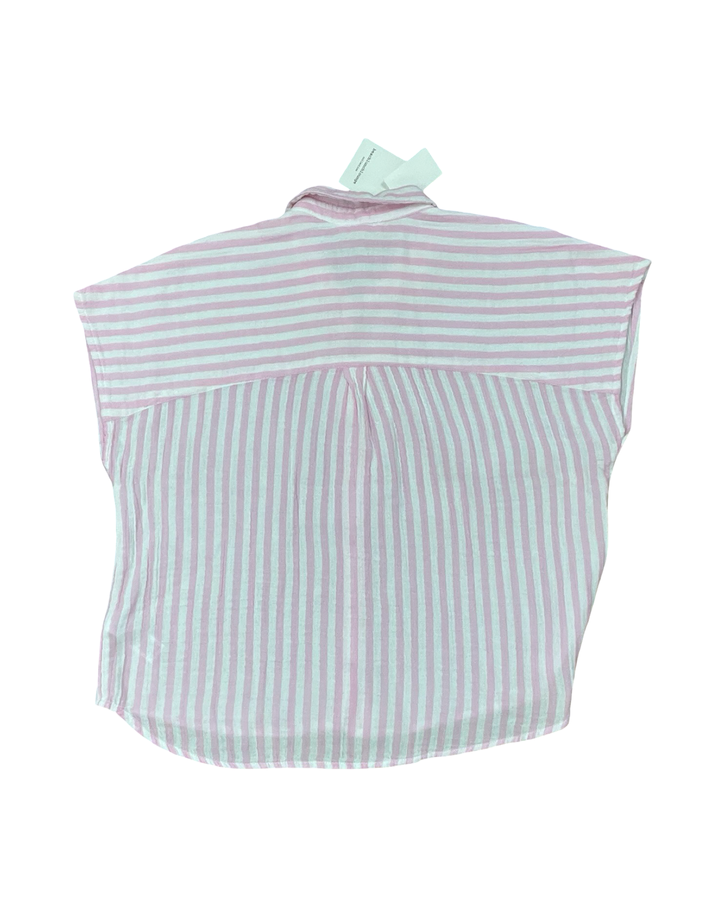Blouse Ss By Beachlunchlounge In Pink & White, Size:L
