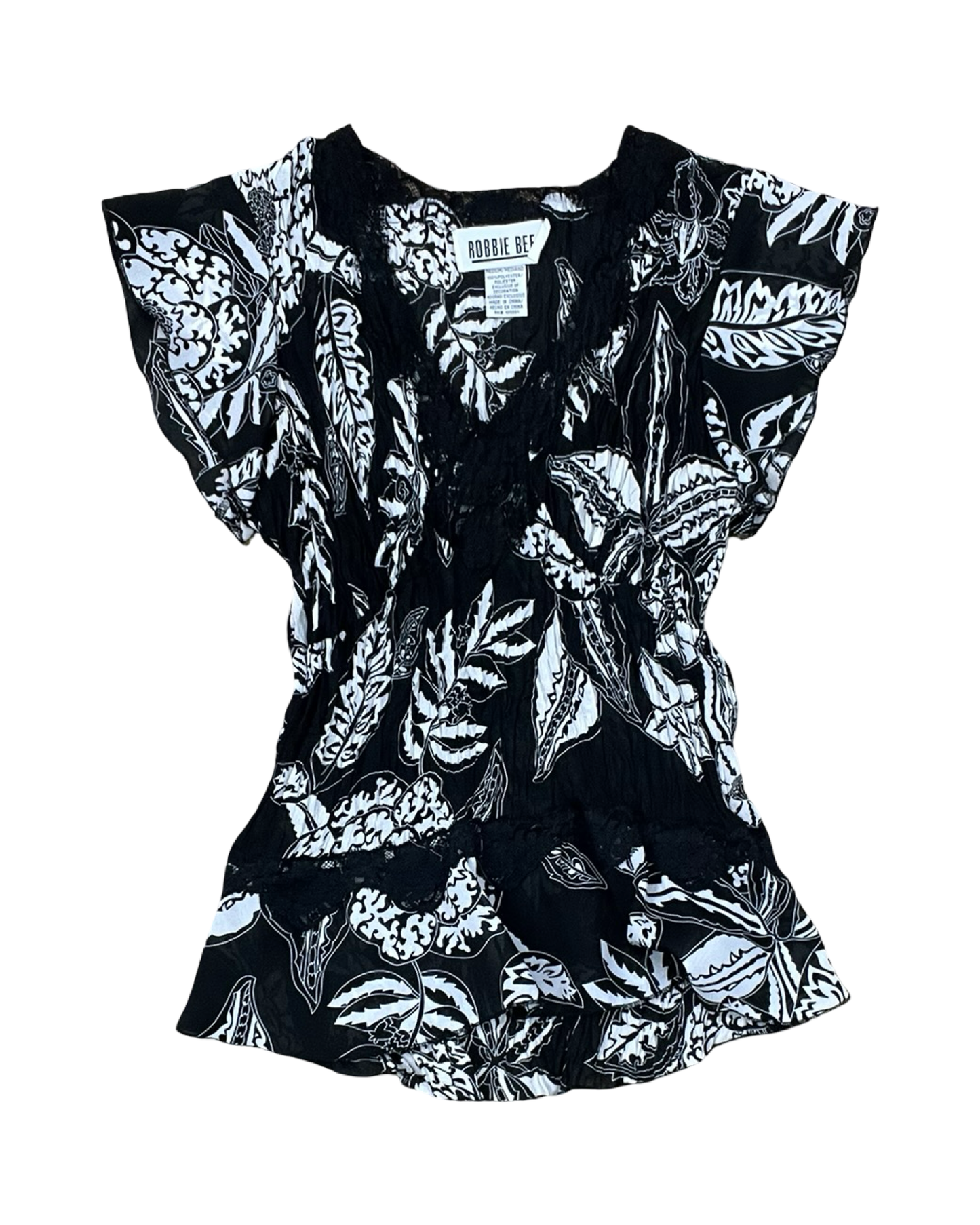 Top Ss By Robbie Bee In Black & White, Size:M