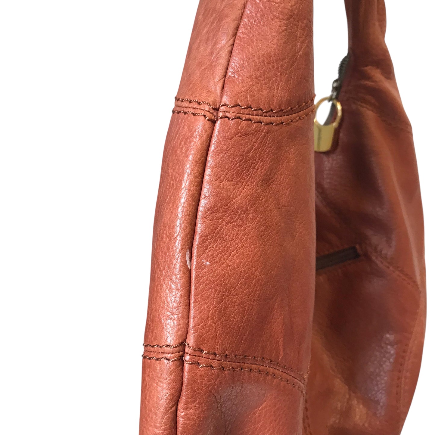 Handbag Leather By American Leather In Brown, Size:Large