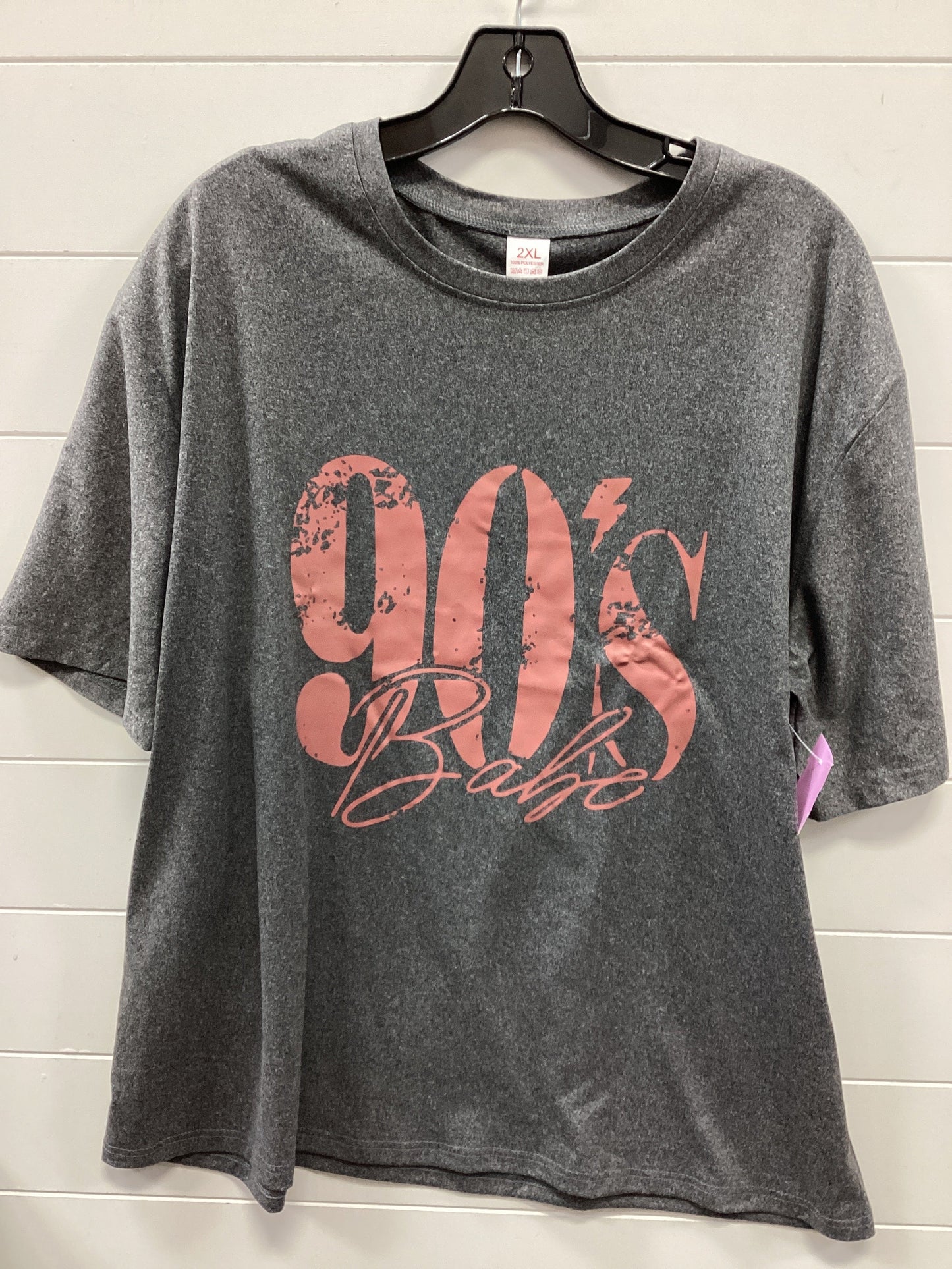 Top Ss By Clothes Mentor In Grey, Size:2X