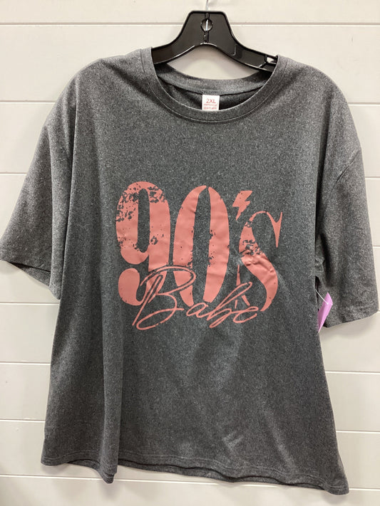 Top Ss By Clothes Mentor In Grey, Size:2X