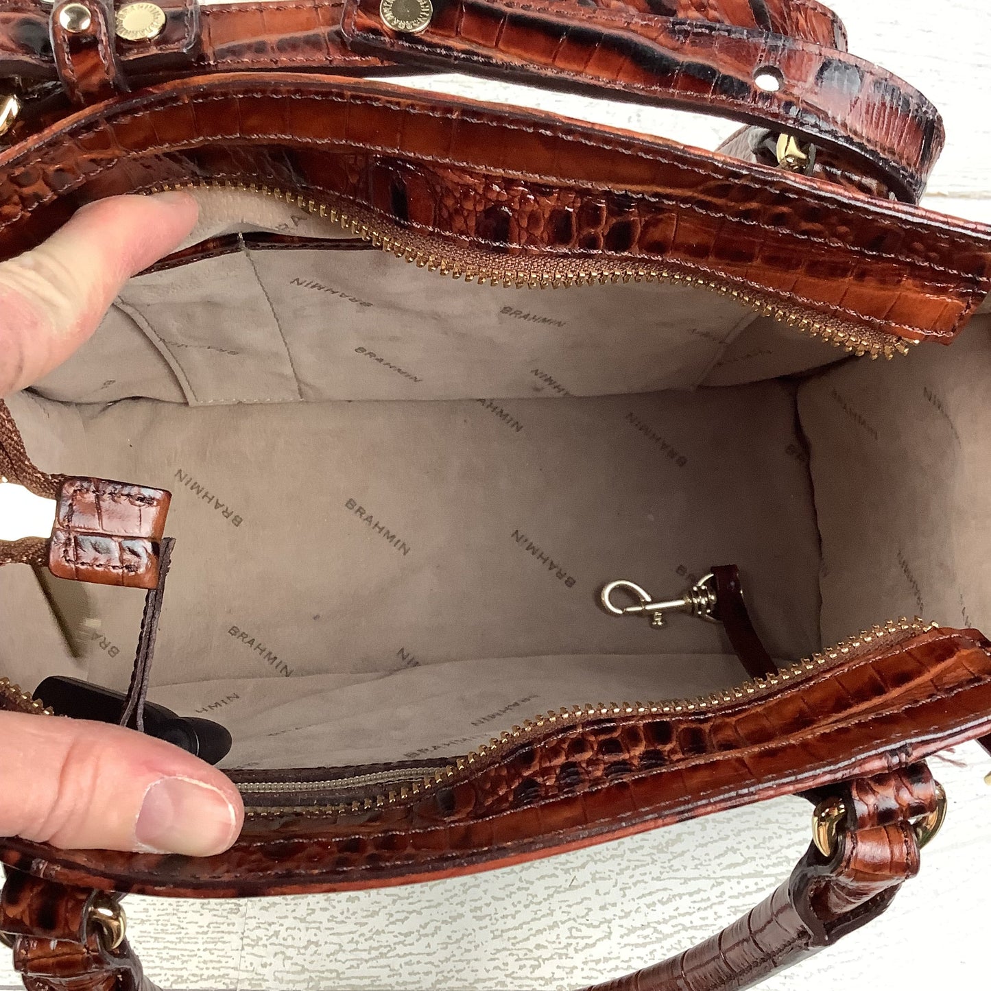 Crossbody Designer By Brahmin, Size: Medium