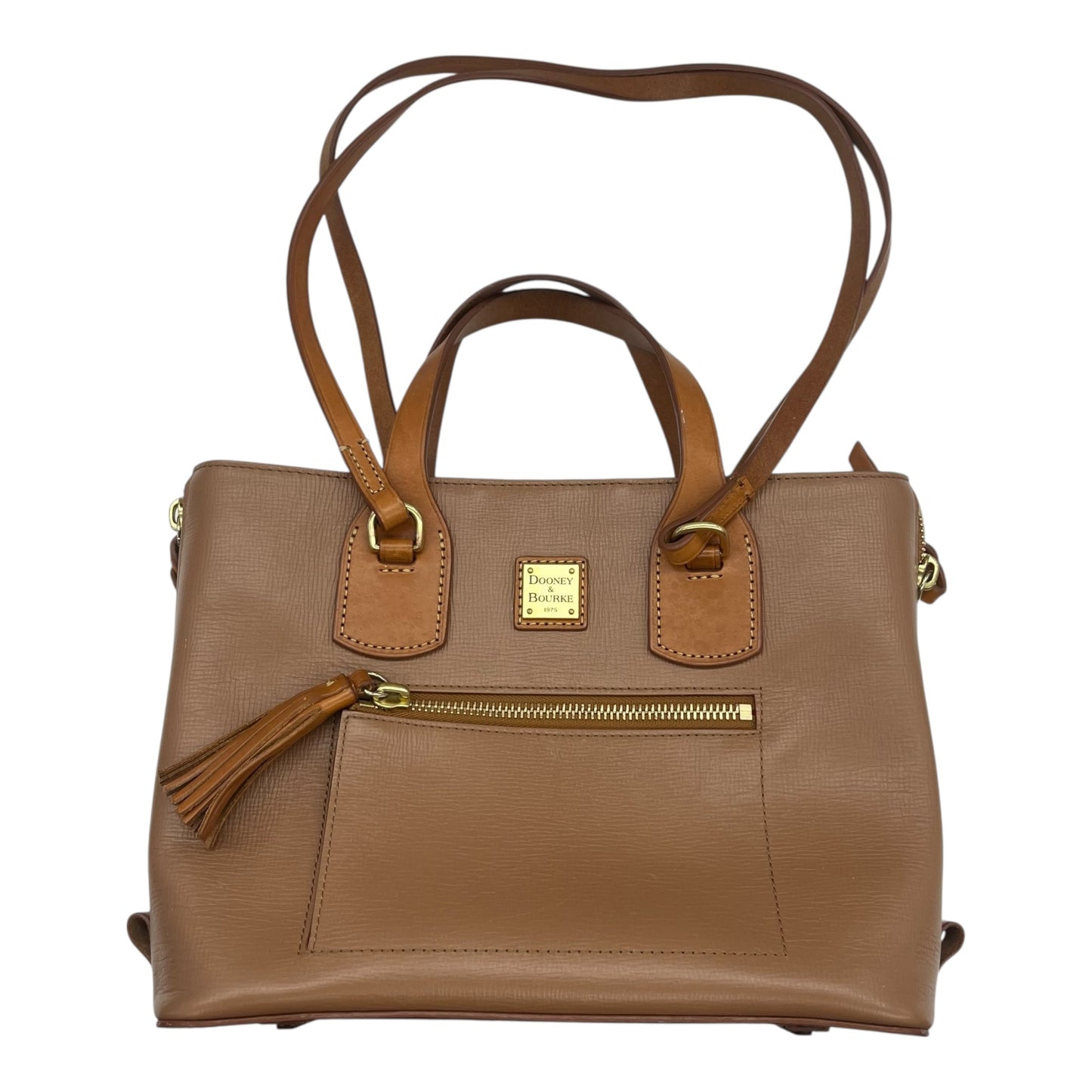Handbag Designer By Dooney And Bourke In Tan, Size:Medium