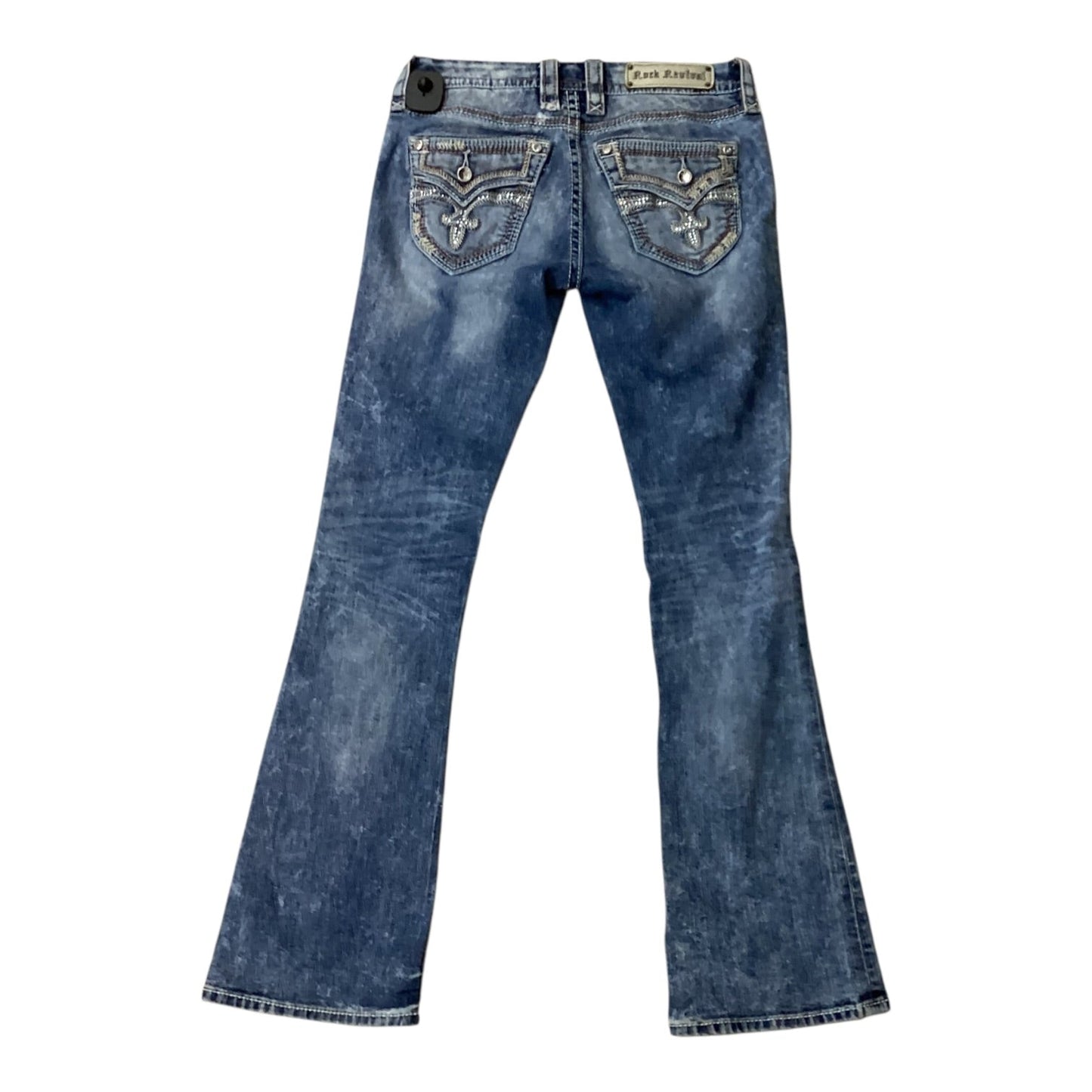 Jeans Boot Cut By Rock Revival In Blue Denim, Size:4