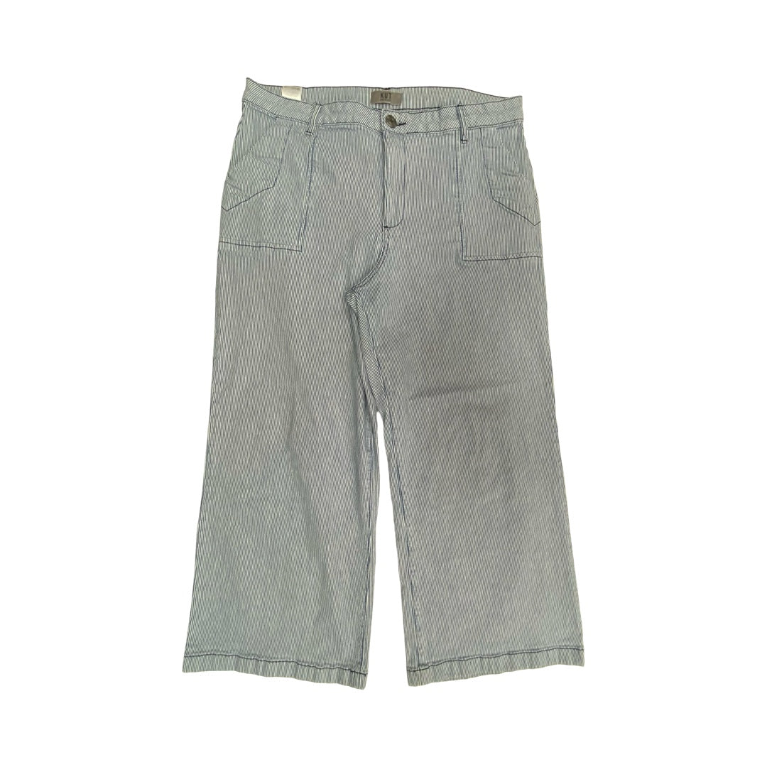 Jeans Wide Leg By Kut In Striped Pattern, Size:14