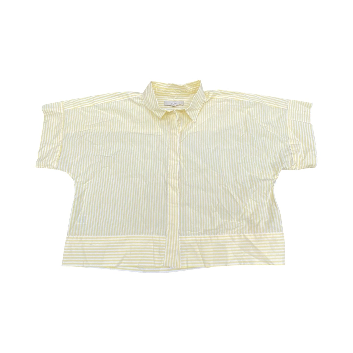 Top Ss By Loft In White & Yellow, Size:Xl