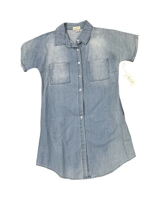 Dress Casual Midi By Clothes Mentor In Blue Denim, Size:L