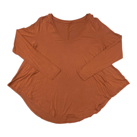 Athletic Top Ls Collar By Lululemon In Orange, Size:L