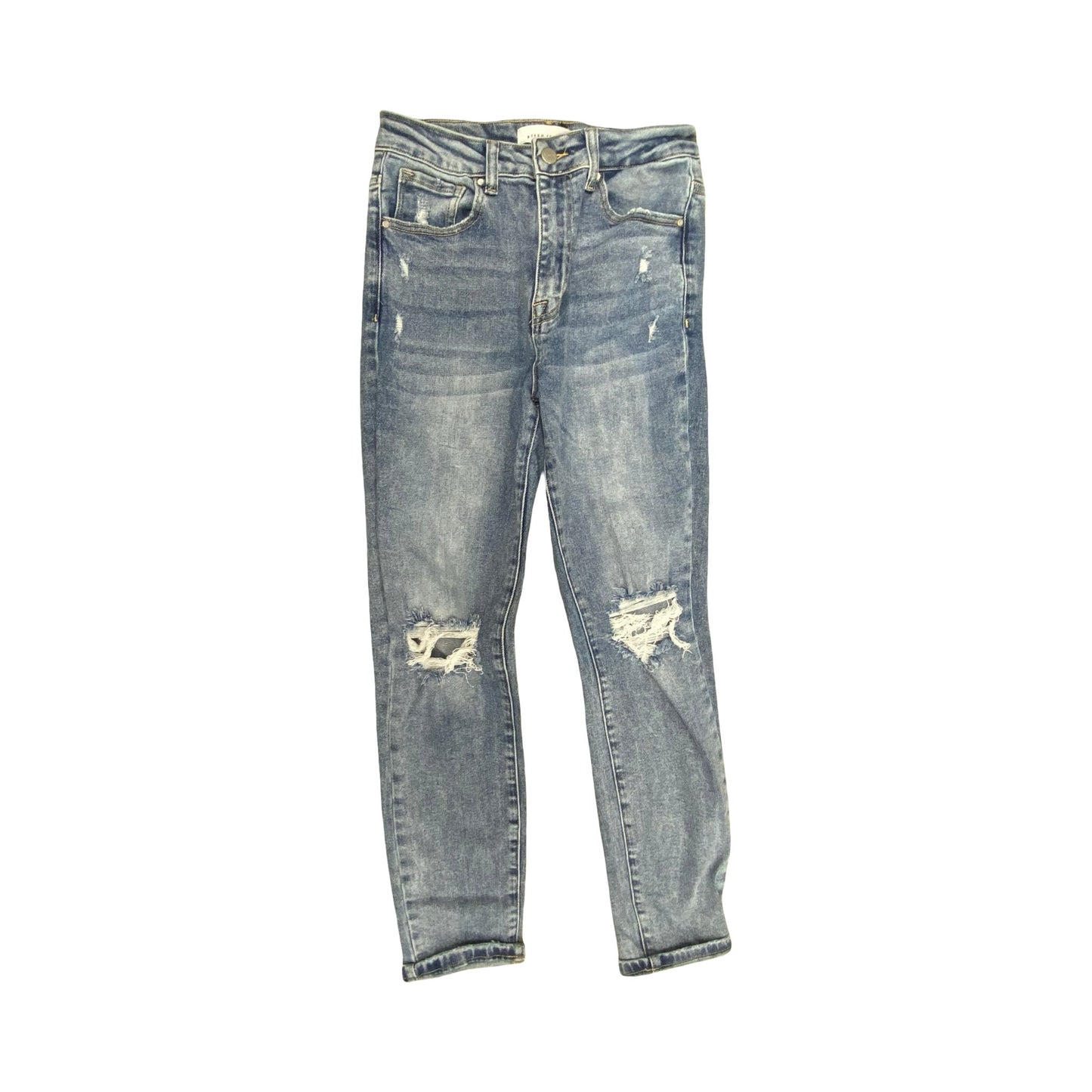 Jeans Straight By Risen In Blue Denim, Size:8