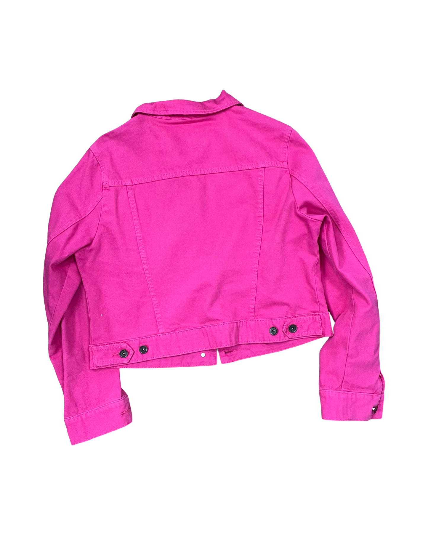 Jacket Denim By Jcp In Pink Denim, Size:L