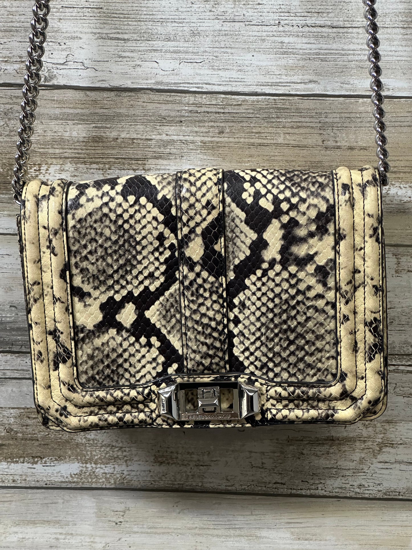 Crossbody Designer By Rebecca Minkoff In Snakeskin Print, Size:Small