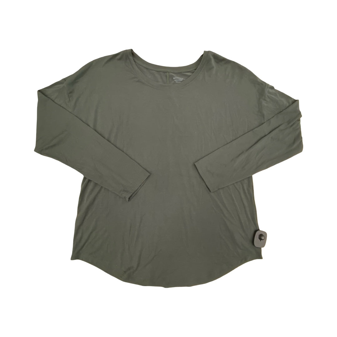 Athletic Top Ls Crewneck By Athleta In Green, Size:M