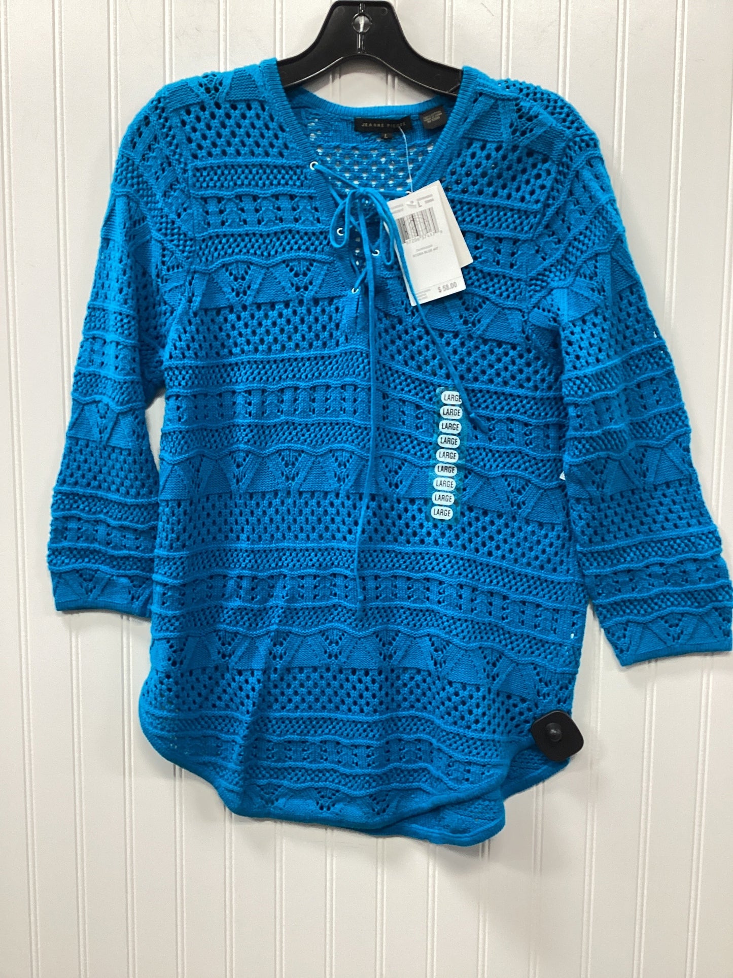 Top Ls By Jeanne Pierre In Blue, Size:L