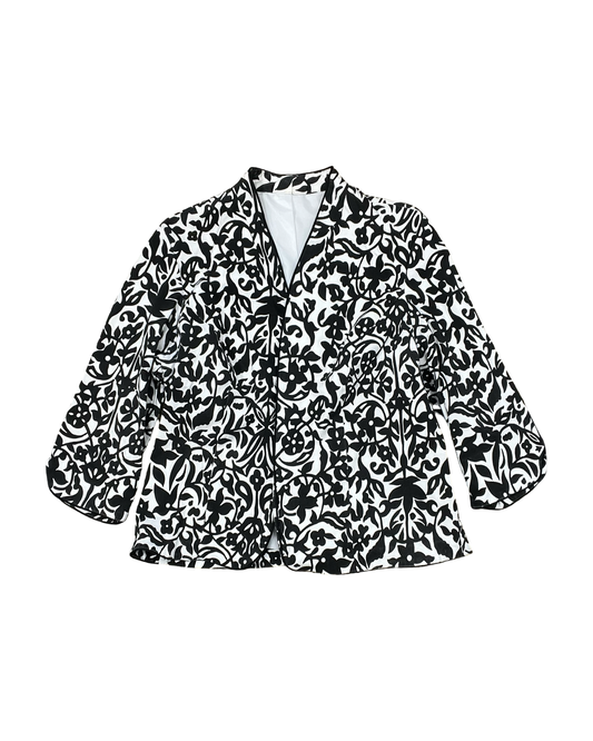 Blazer By Clothes Mentor In Black & White, Size:1X