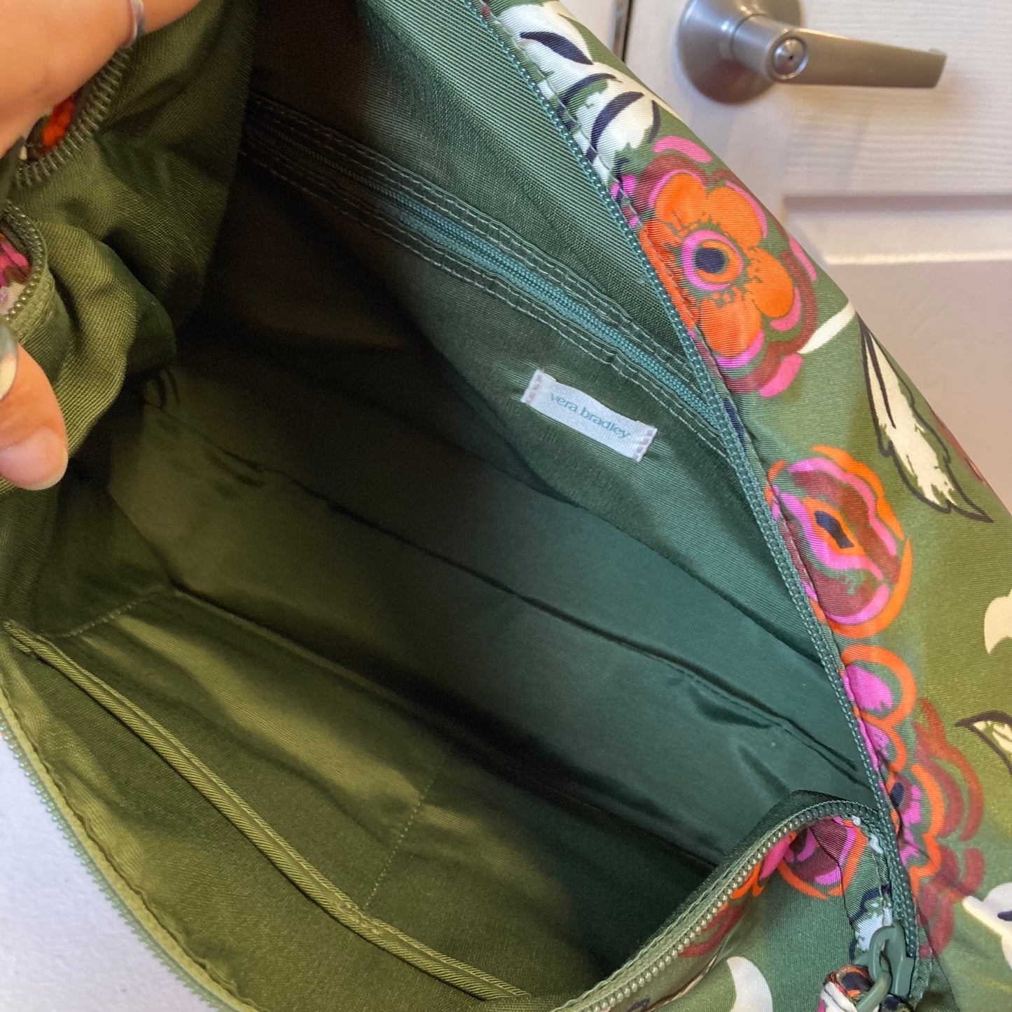 Handbag By Vera Bradley In Green & Orange, Size:Large