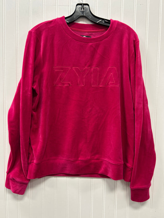 Athletic Top Ls Collar By Zyia In Pink, Size:M
