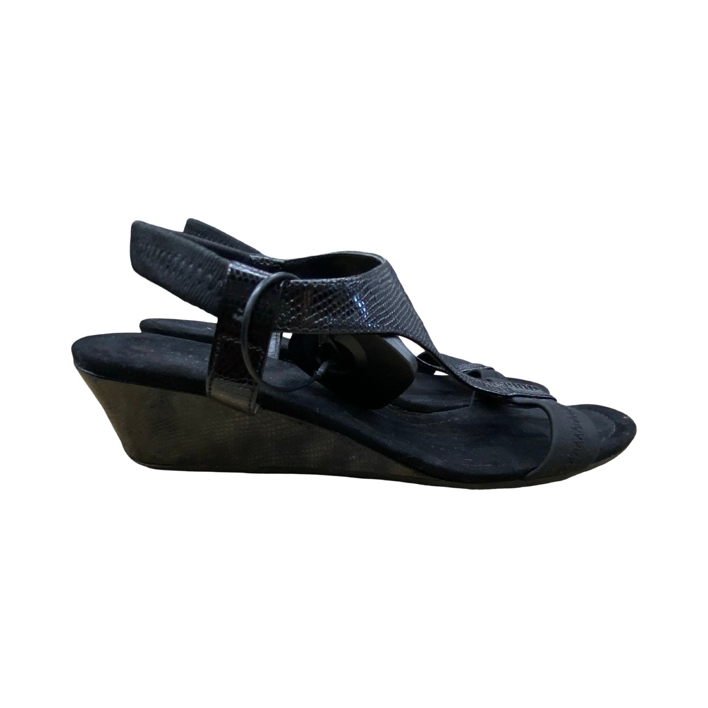 Sandals Heels Wedge By Alfani In Black, Size:8.5