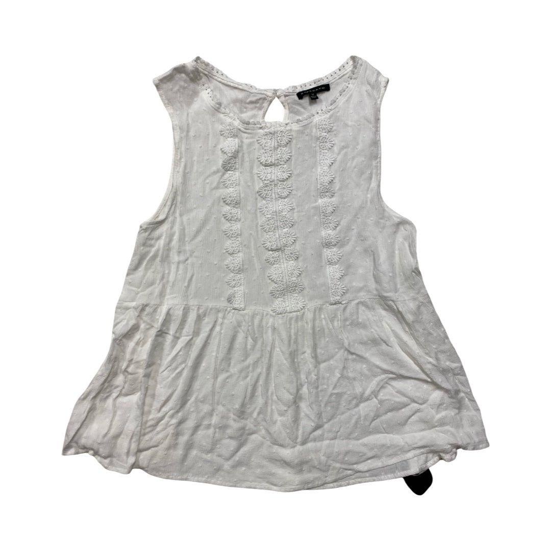 Top Sleeveless By Staccato In White, Size:M