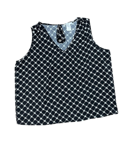 Top Sleeveless By Clothes Mentor In Black & White, Size:2X