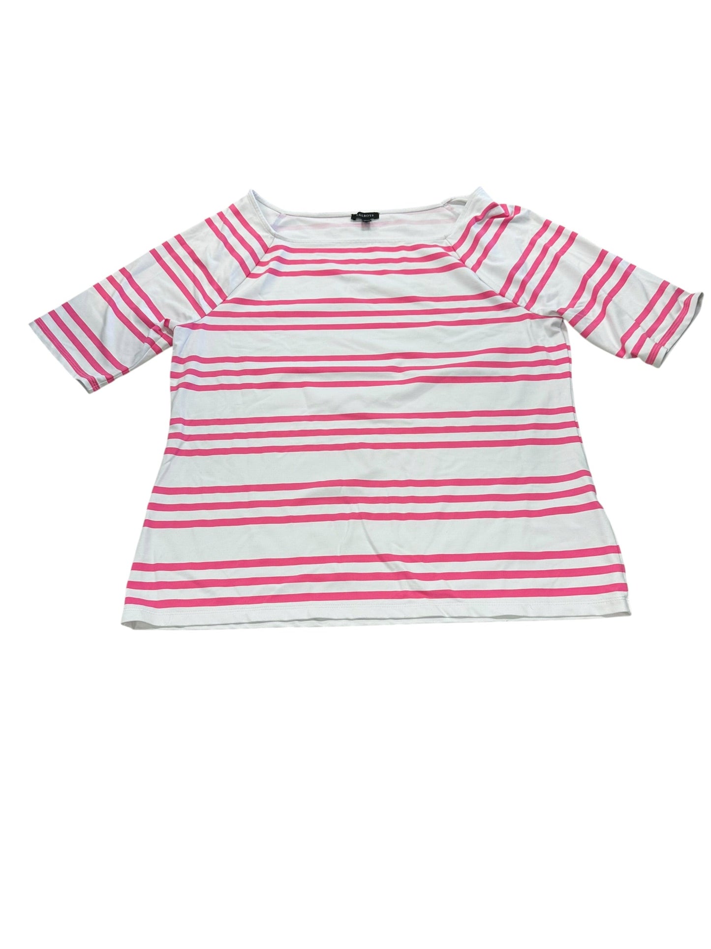 Top Ss By Talbots In Pink & White, Size:L