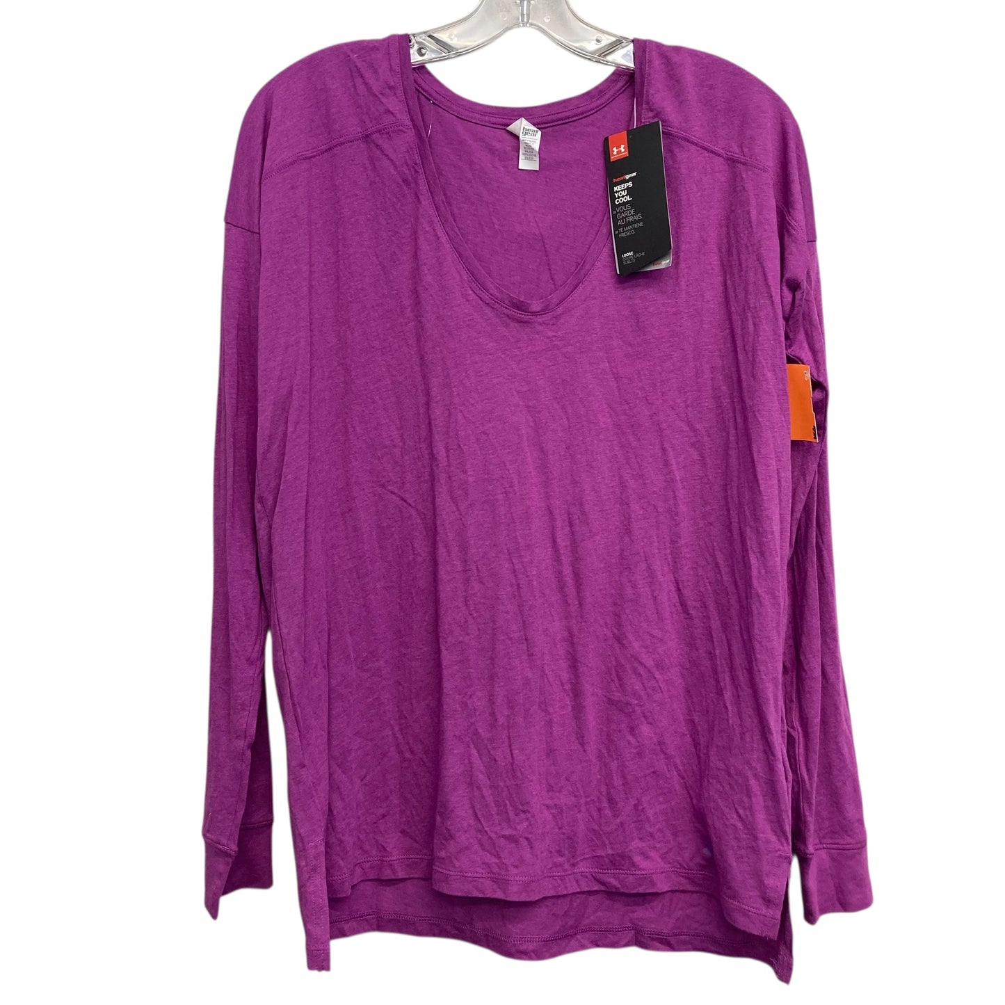 Athletic Top Long Sleeve Crewneck By Under Armour In Purple, Size: S