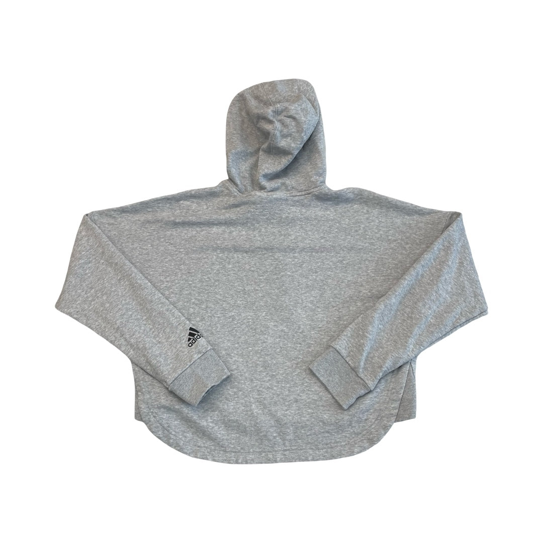 Athletic Sweatshirt Hoodie By Adidas In Grey, Size:M