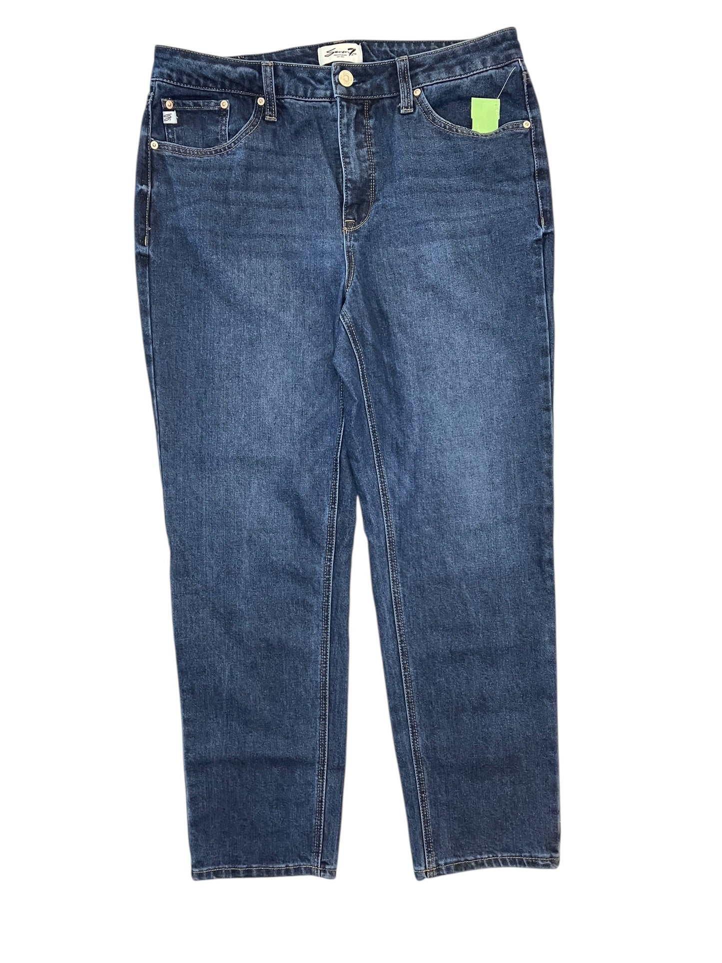 Jeans Straight By Seven 7 In Blue Denim, Size:12