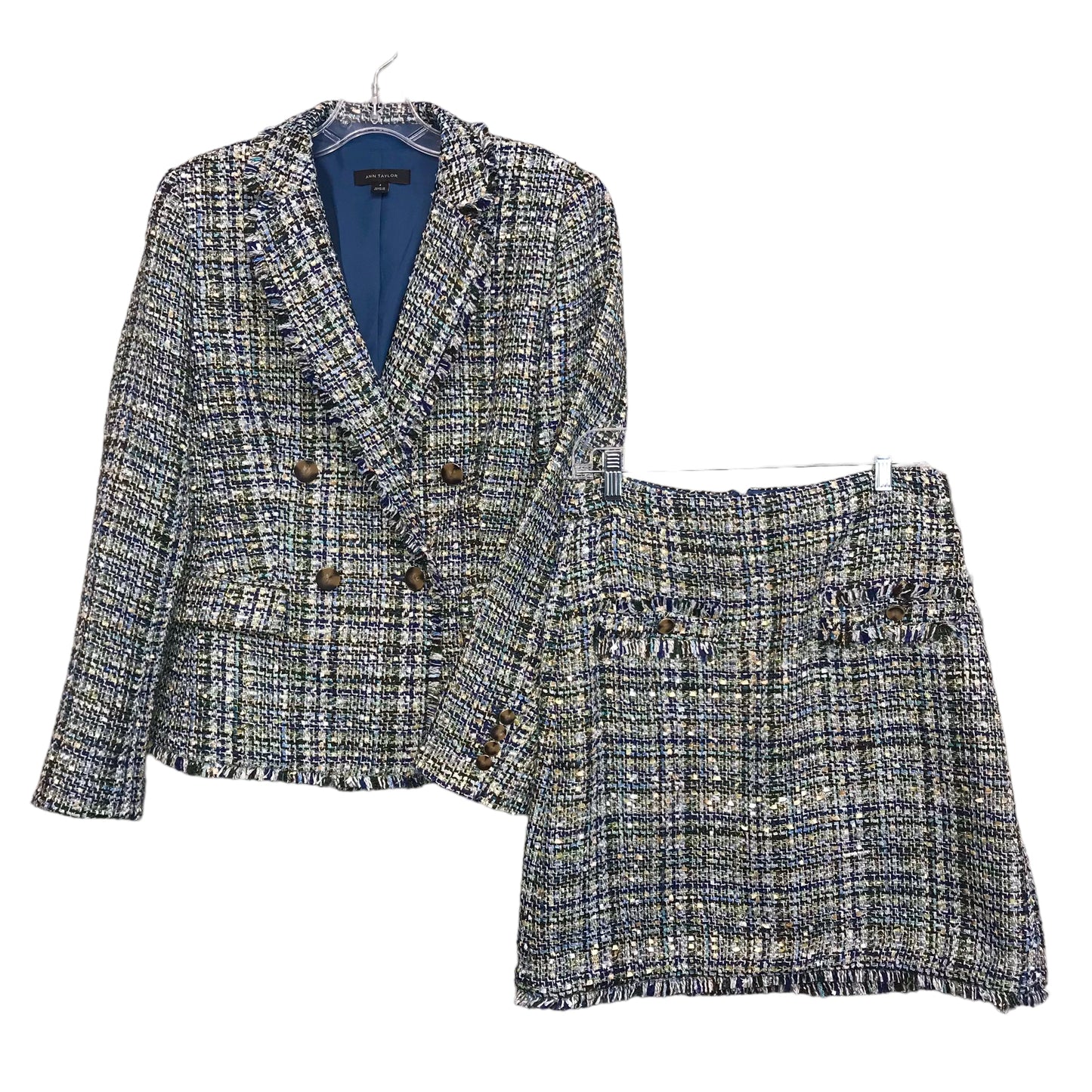 BLUE & GREEN SKIRT SUIT 2PC by ANN TAYLOR Size:4