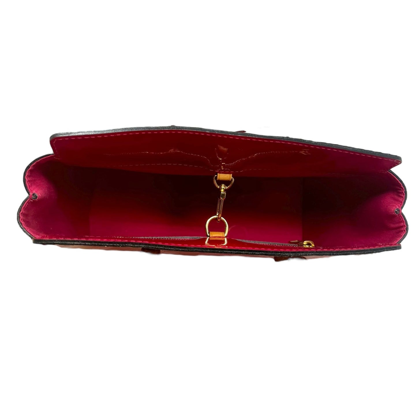 Catalina Vernis Embossed Patent Leather BB Bag in Indian Rose Luxury Designer By Louis Vuitton, Size: Small