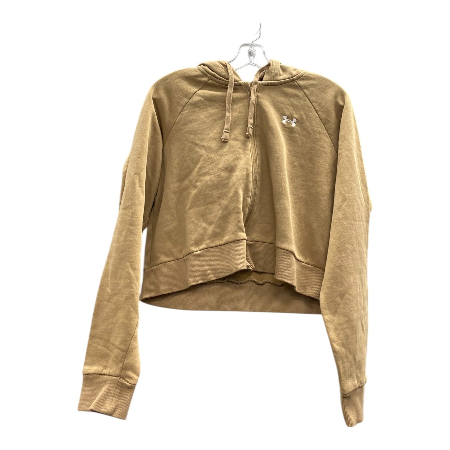 Sweatshirt Hoodie By Under Armour In Tan, Size:M