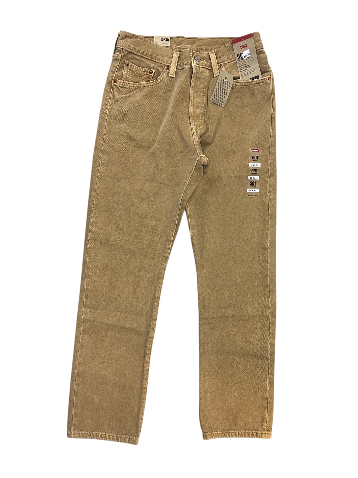 Jeans Straight By Levis In Brown Denim, Size:6