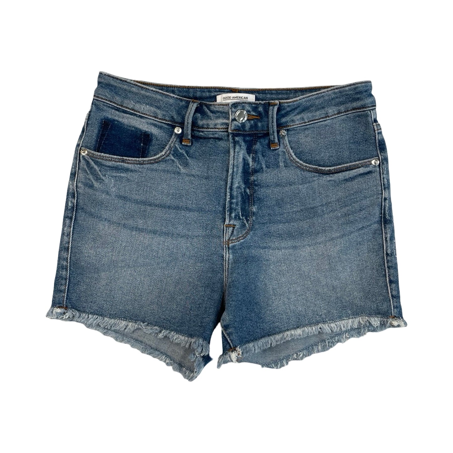 Shorts By Good American In Blue Denim, Size:8