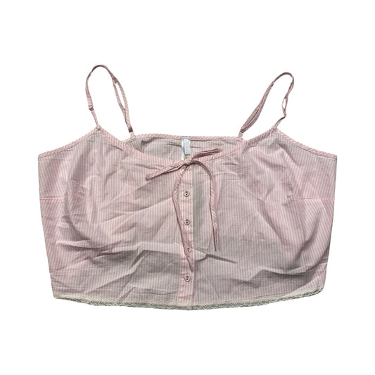 Top Sleeveless By Skims In Pink & White, Size:Xl