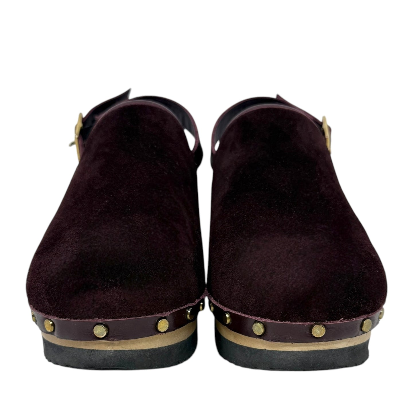 The Greta Backstrap Clog By M. Gemi In Maroon, Size: 8.5