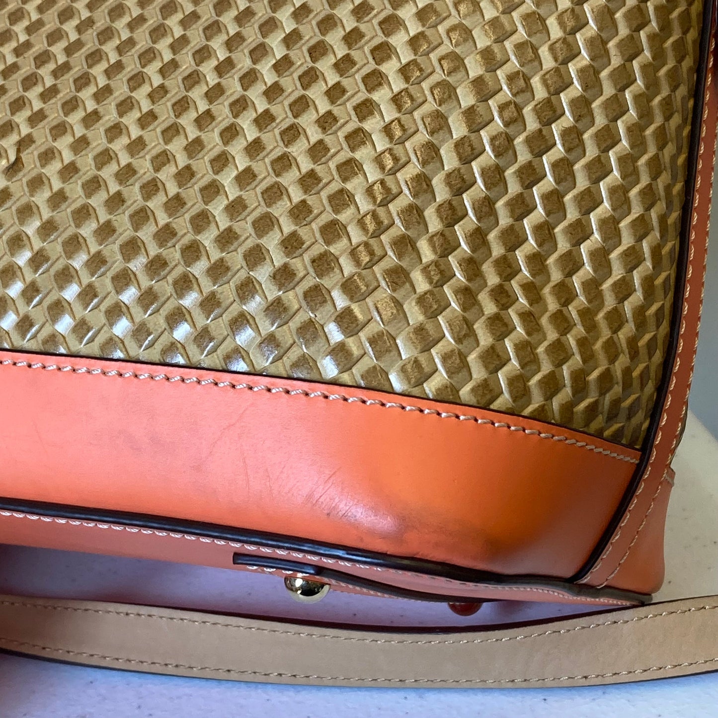Crossbody Designer By Dooney And Bourke In Orange & Tan, Size:Medium