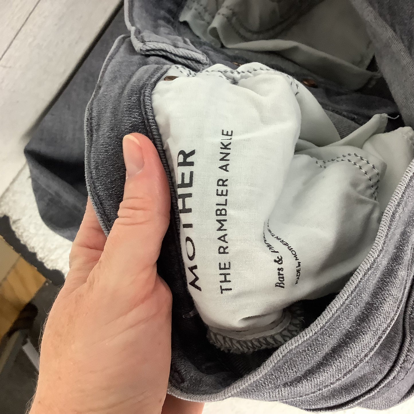 Jeans Wide Leg By Mother In Grey Denim, Size: 10 (30)