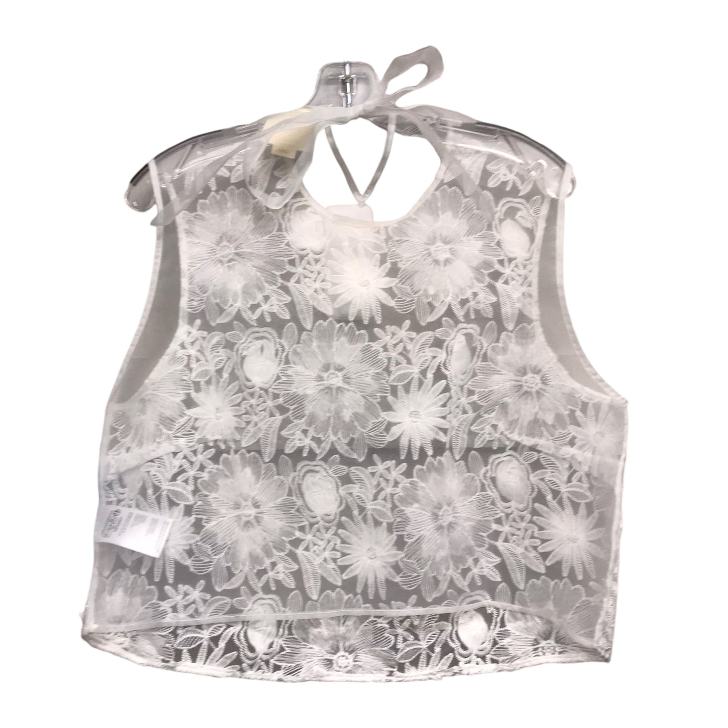 Top Sleeveless By Maeve In White and Sheer Size:L