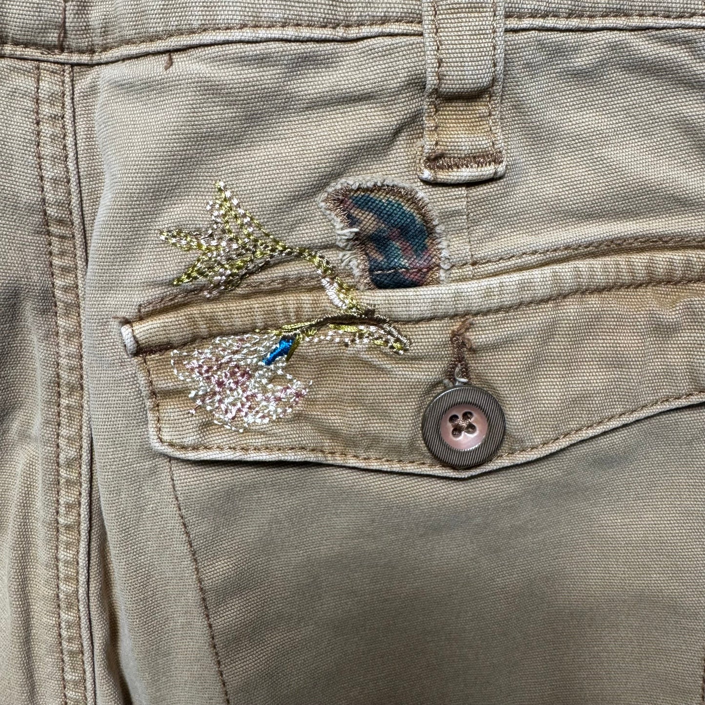 Wanderer Embroidered Cargo Pants By Anthropologie In Brown, Size:  4/27