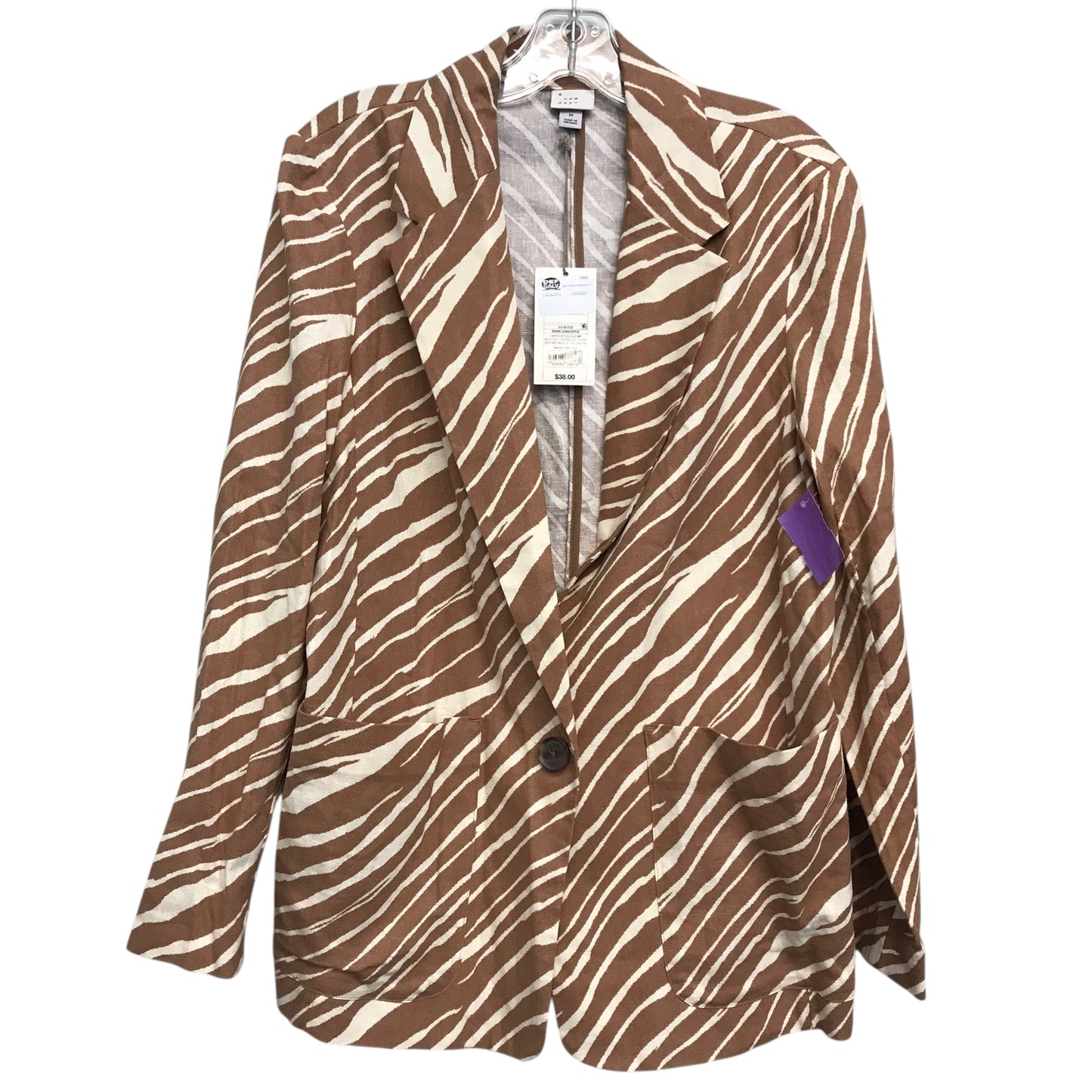 Blazer By A New Day In Zebra Print, Size:M