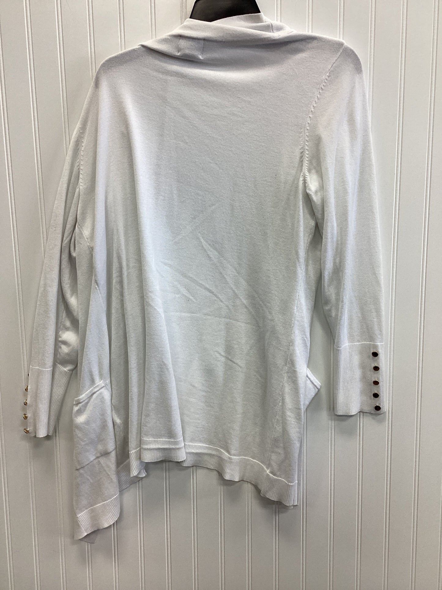 Cardigan By Jm Collections In White, Size:L