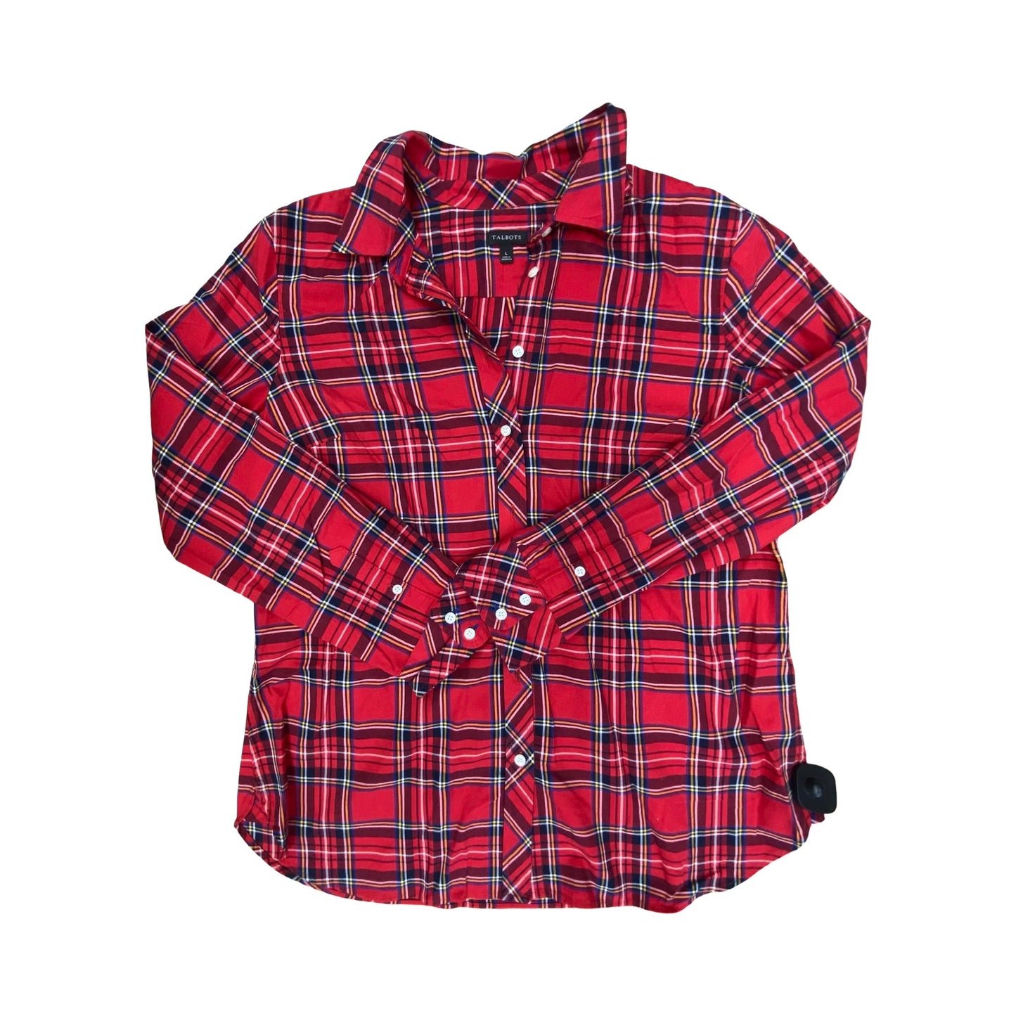 Top Ls By Talbots In Plaid Pattern, Size:L
