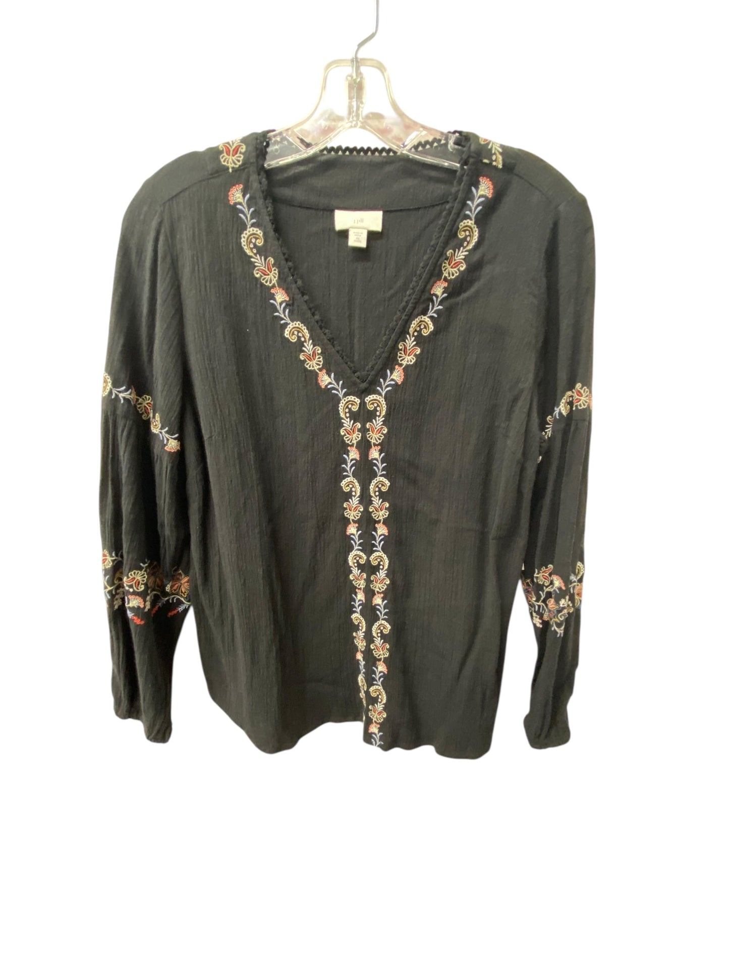 Top Ls By J. Jill In Black, Size:Xsp