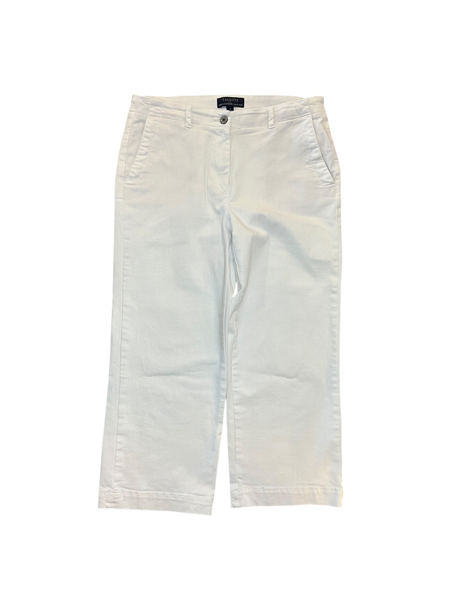 Jeans Wide Leg By Talbots In White Denim, Size:S
