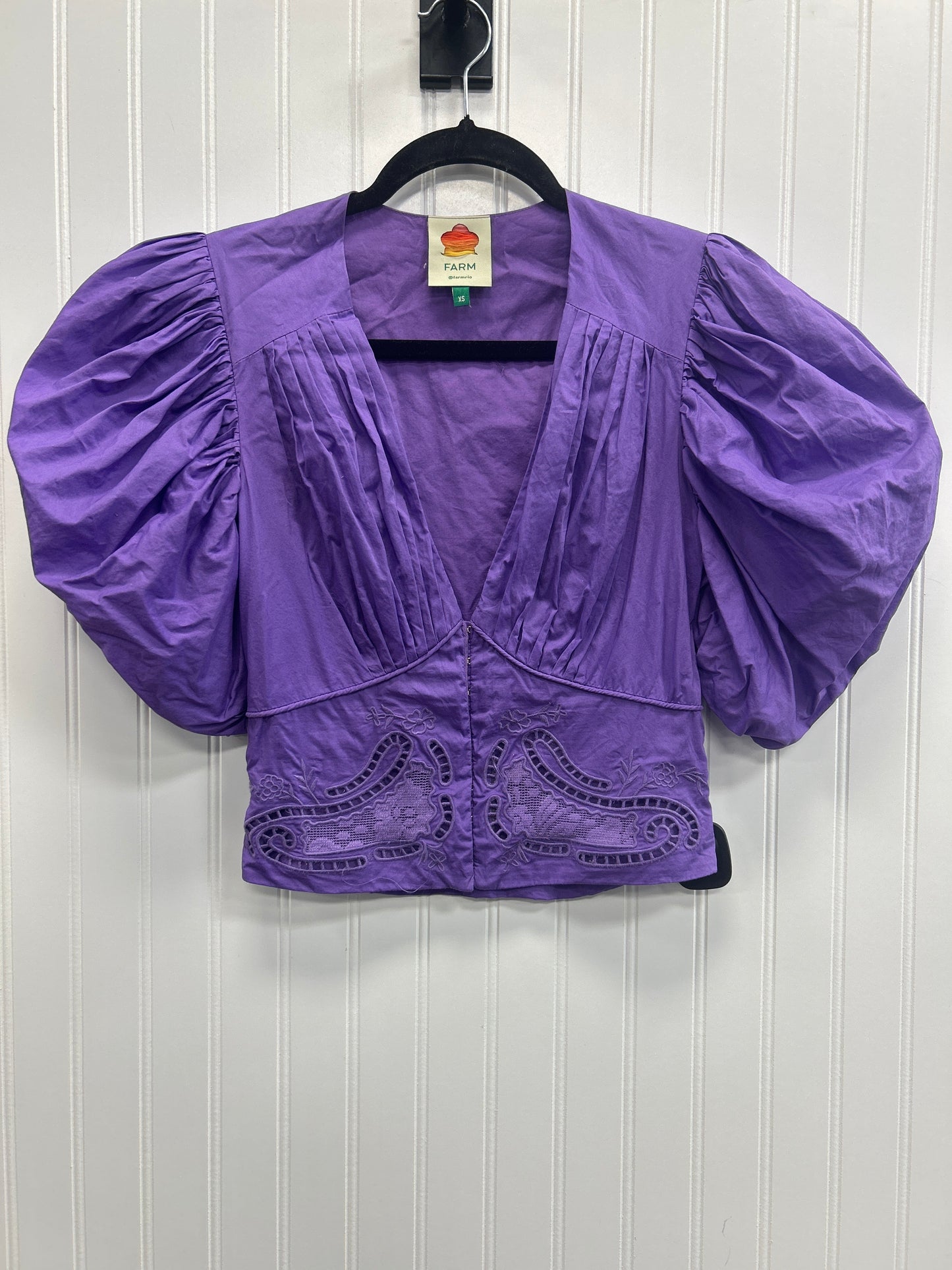 Blouse Ss By Farm Rio In Purple, Size:Xs