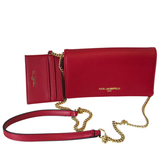 Crossbody Designer By Karl Lagerfeld In Red, Size:Small