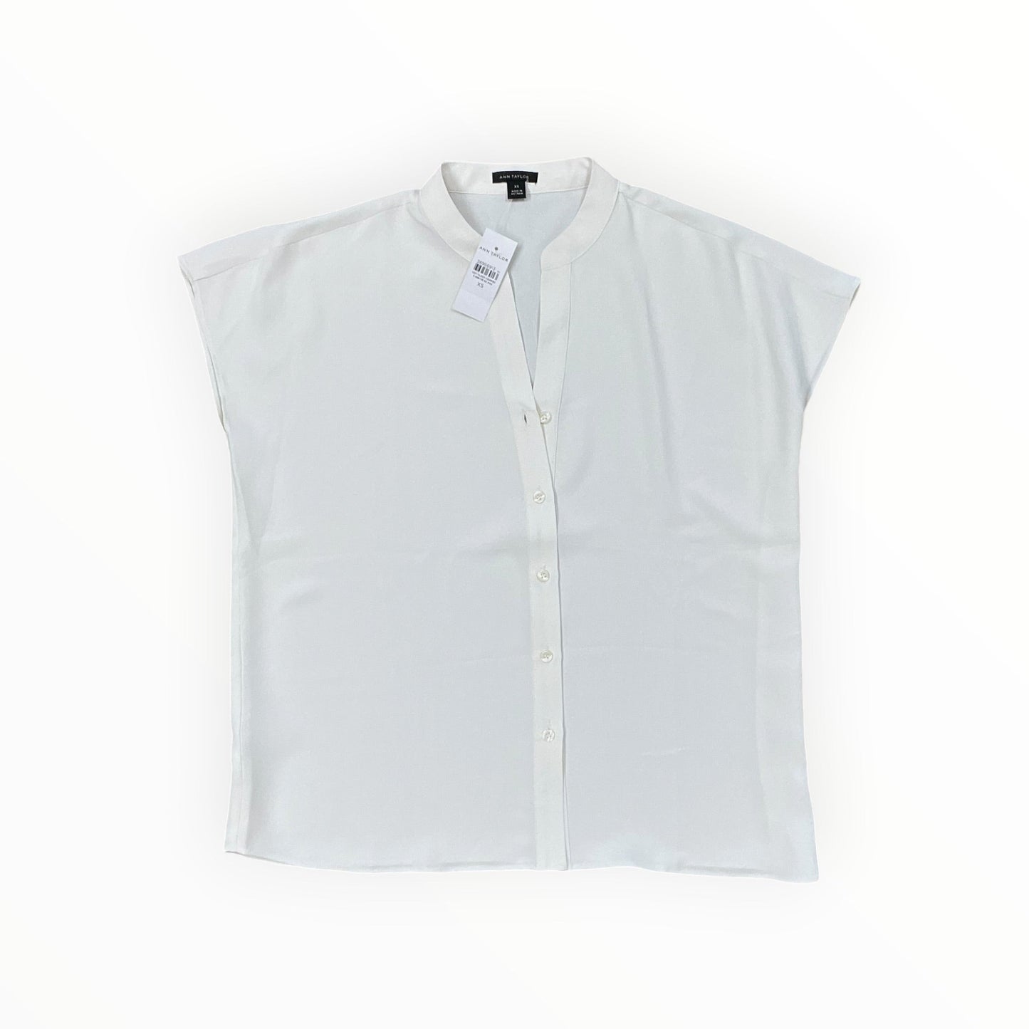 Blouse Sleeveless By Ann Taylor In Cream, Size:Xs