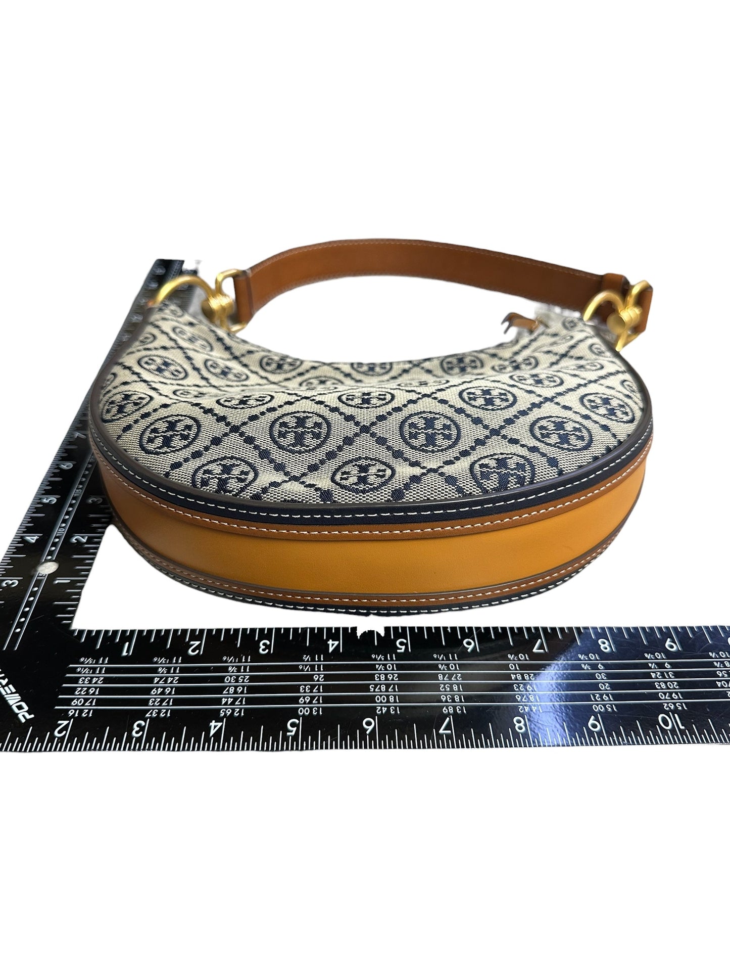 Handbag Designer By Tory Burch In Black & Tan, Size:Small