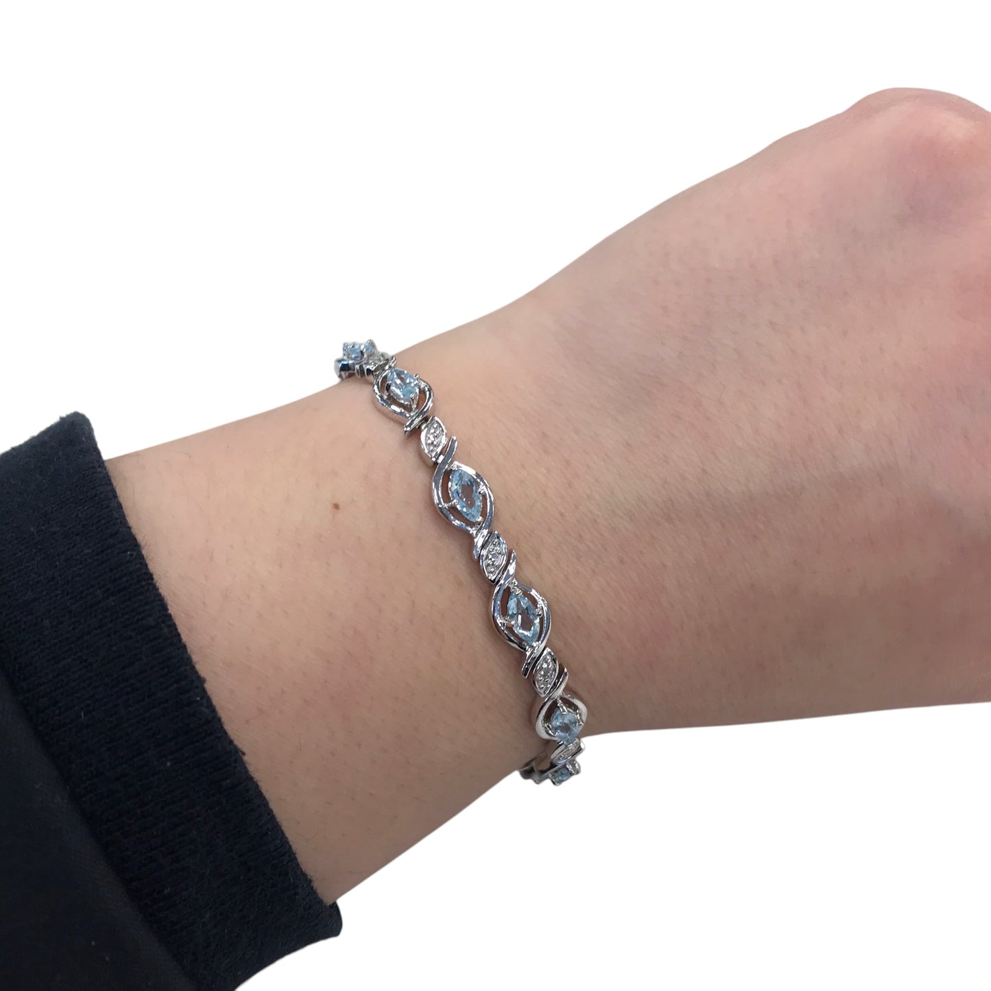 Bracelet Sterling Silver In Blue & Silver