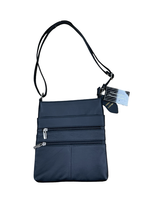 Crossbody Leather By Clothes Mentor In Black, Size:Medium